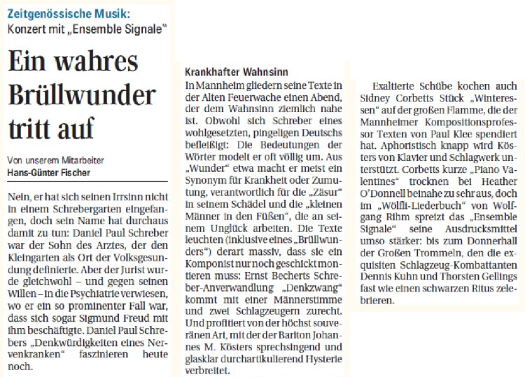 Signale, Mannheimer Morgen, 05.10.2009